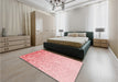 Patterned Light Red Pink Rug in a Bedroom, pat2398rd