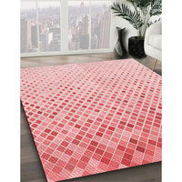 Patterned Light Red Pink Rug, pat2398rd