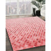 Patterned Light Red Pink Rug in Family Room, pat2398rd