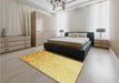 Patterned Dark Orange Rug in a Bedroom, pat2398yw