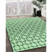 Machine Washable Transitional Mint Green Rug in a Family Room, wshpat2399grn