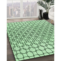 Patterned Mint Green Rug, pat2399grn