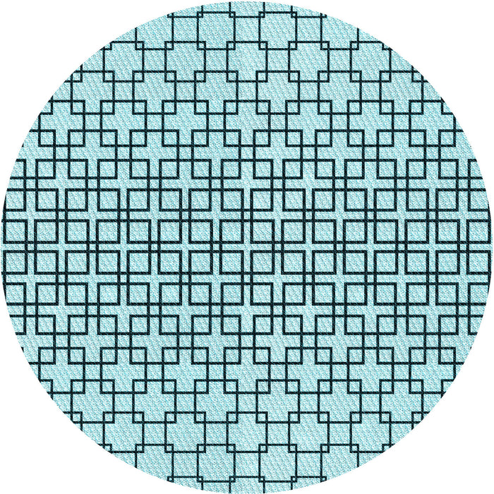 Square Machine Washable Transitional Deep-Sea Green Rug in a Living Room, wshpat2399lblu