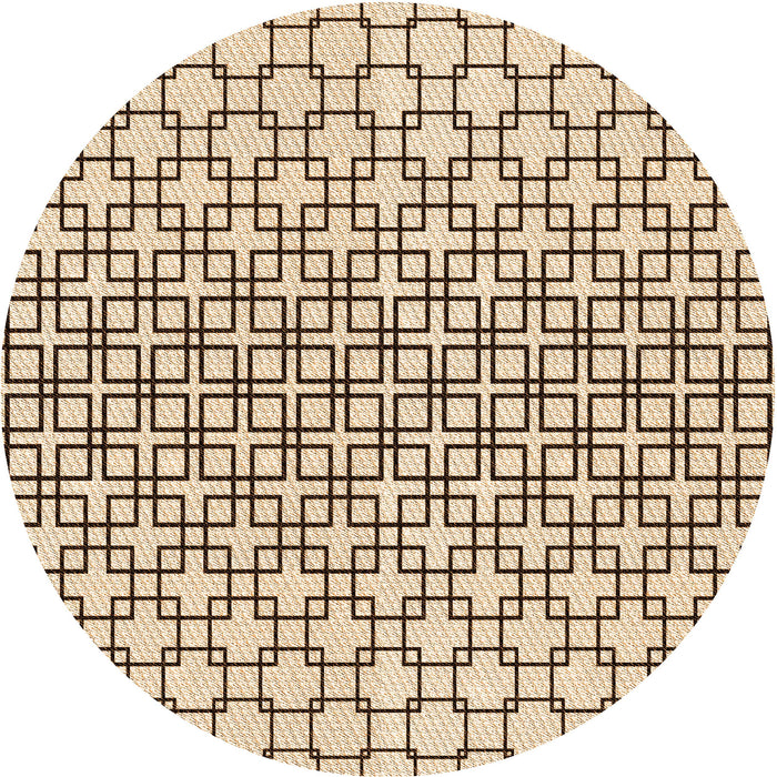 Square Patterned Sienna Brown Rug, pat2399org