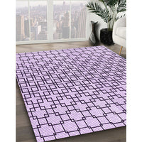 Patterned Purple Flower Purple Rug, pat2399pur