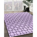 Patterned Purple Flower Purple Rug in Family Room, pat2399pur