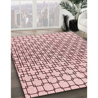 Patterned Light Rose Pink Rug, pat2399rd