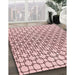 Patterned Light Rose Pink Rug in Family Room, pat2399rd