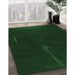 Patterned Deep Emerald Green Rug in Family Room, pat24grn