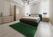 Patterned Deep Emerald Green Rug in a Bedroom, pat24grn