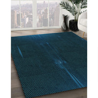 Patterned Teal Green Rug, pat24lblu