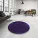 Round Patterned Bright Purple Rug in a Office, pat24pur