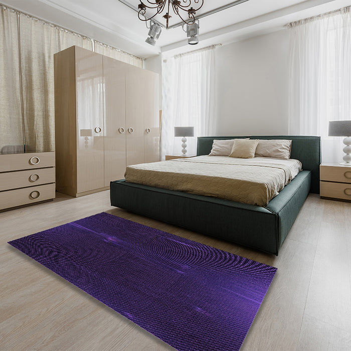 Patterned Bright Purple Rug in a Bedroom, pat24pur
