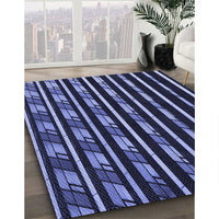 Patterned Night Blue Rug, pat240blu