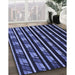 Patterned Night Blue Rug in Family Room, pat240blu