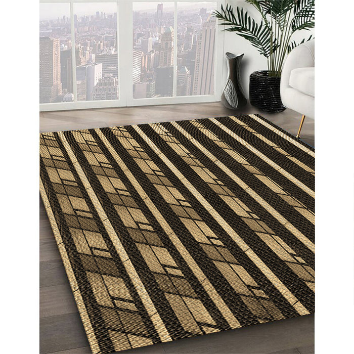 Machine Washable Transitional Bronze Brown Rug in a Family Room, wshpat240brn