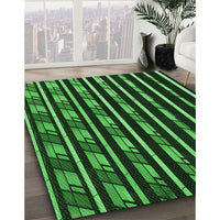 Patterned Black Rug, pat240grn