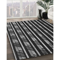 Patterned Midnight Gray Rug, pat240gry