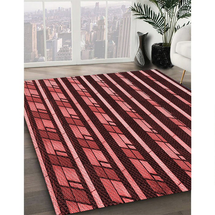 Machine Washable Transitional Red Rug in a Family Room, wshpat240rd