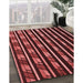 Patterned Red Rug in Family Room, pat240rd