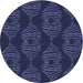 Square Patterned Night Blue Rug, pat2400blu