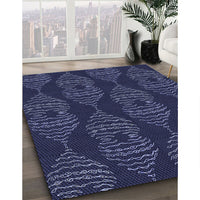 Patterned Night Blue Rug, pat2400blu