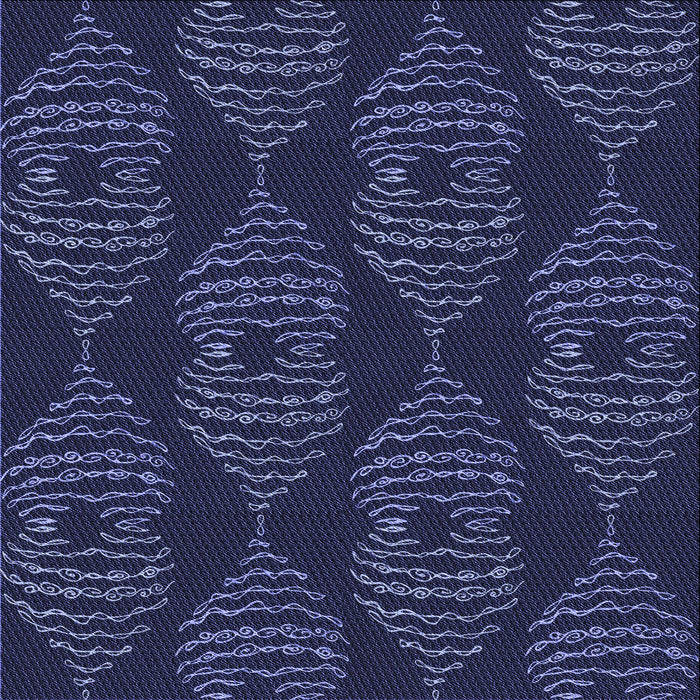 Round Patterned Night Blue Rug, pat2400blu