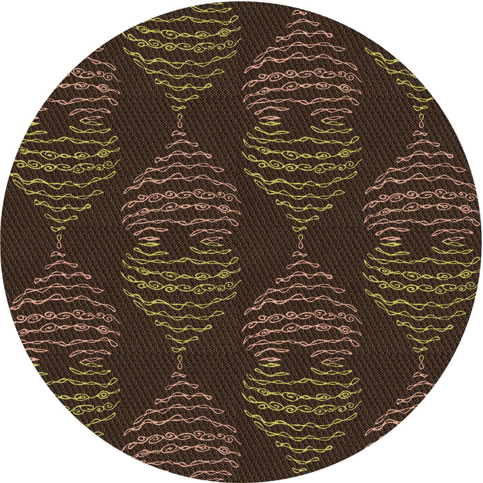 Square Patterned Oak Brown Rug, pat2400brn