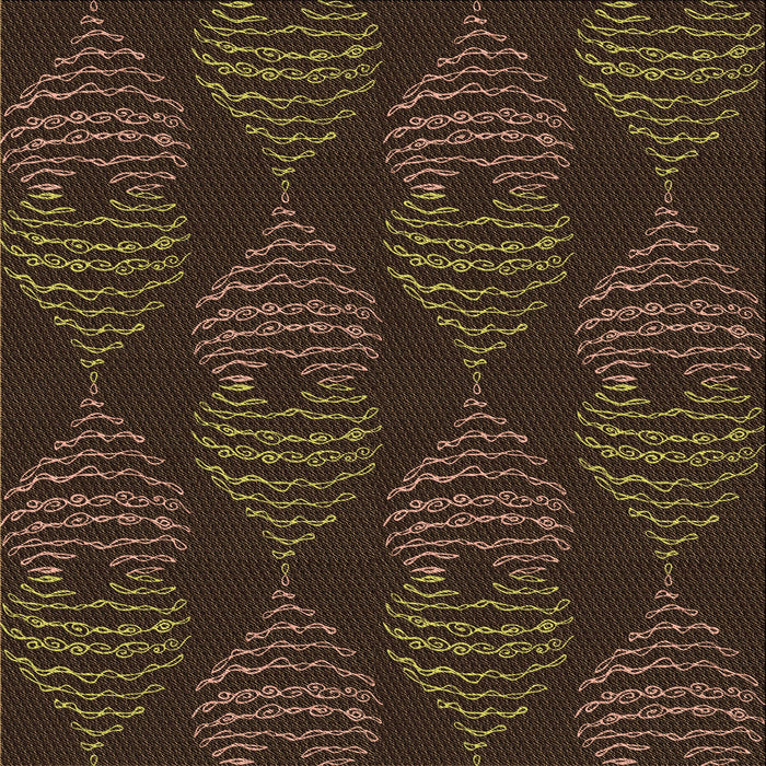 Round Patterned Oak Brown Rug, pat2400brn