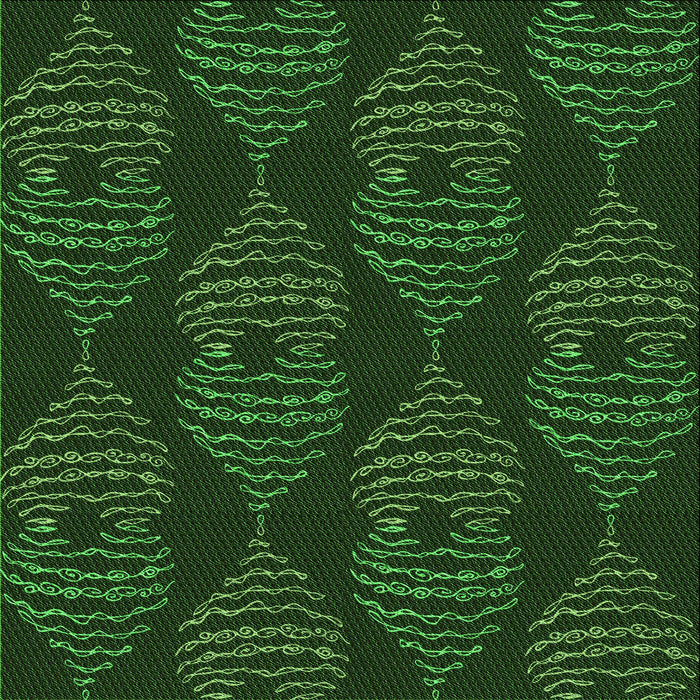 Round Patterned Black Rug, pat2400grn