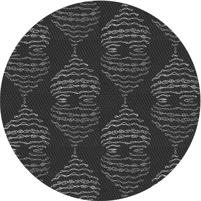 Square Patterned Ash Gray Rug, pat2400gry