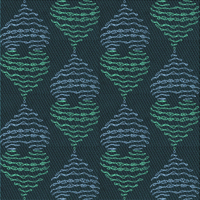 Round Machine Washable Transitional Deep Teal Green Rug, wshpat2400lblu