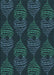 Patterned Deep Teal Green Rug, pat2400lblu