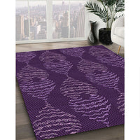 Patterned Dark Orchid Purple Rug, pat2400pur