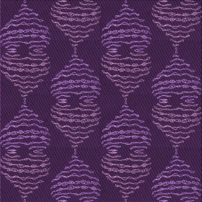 Round Patterned Dark Orchid Purple Rug, pat2400pur