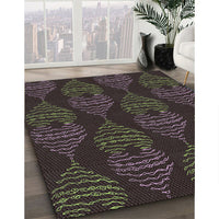 Patterned Mid Gray Novelty Rug, pat2400