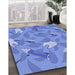 Machine Washable Transitional Blue Rug in a Family Room, wshpat2401blu