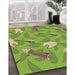 Machine Washable Transitional Pistachio Green Rug in a Family Room, wshpat2401brn