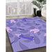 Patterned Purple Mimosa Purple Rug in Family Room, pat2401pur