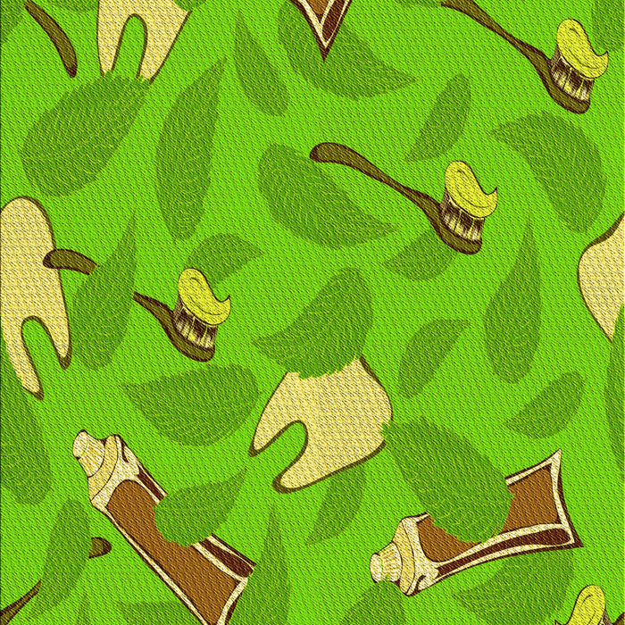 Patterned Bright Green Rug, pat2401yw