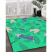 Machine Washable Transitional Earth Green Rug in a Family Room, wshpat2401