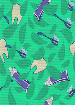 Patterned Earth Green Novelty Rug, pat2401