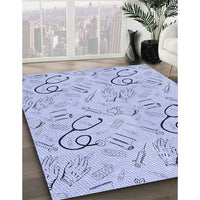 Patterned Blue Rug, pat2402blu