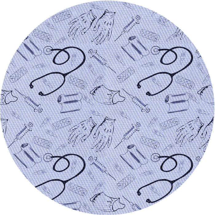 Square Patterned Blue Rug, pat2402blu