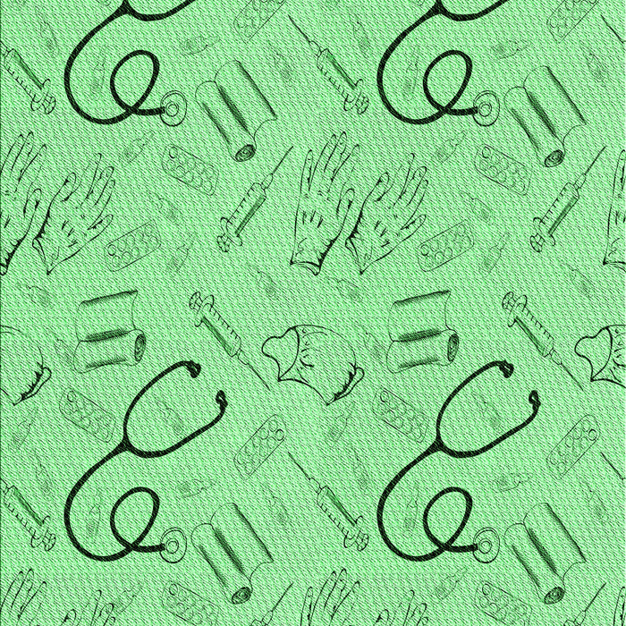 Machine Washable Transitional Jade Green Rug, wshpat2402grn