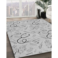 Patterned Gunmetal Gray Rug, pat2402gry