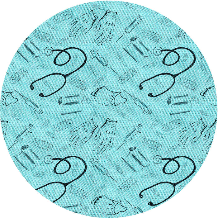 Square Machine Washable Transitional Blue Turquoise Green Rug in a Living Room, wshpat2402lblu