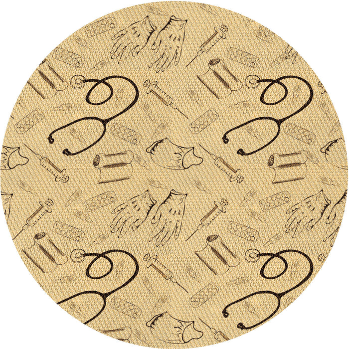 Square Patterned Caramel Brown Rug, pat2402org