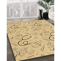 Patterned Caramel Brown Rug, pat2402org