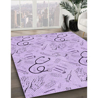 Patterned Blossom Pink Rug, pat2402pur